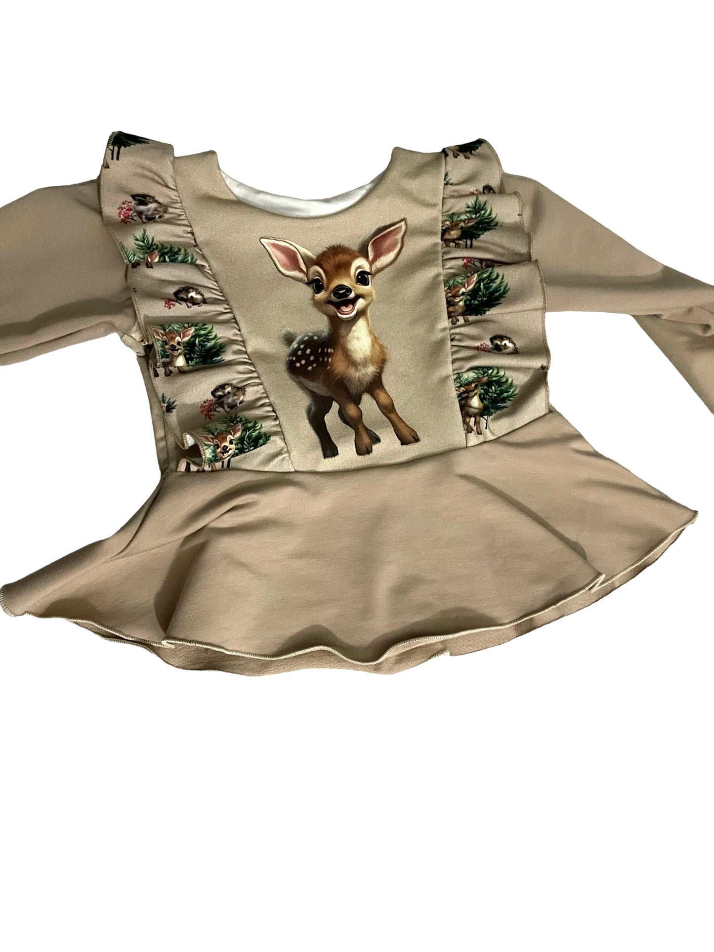 Panel med norske skogsdyr French terry