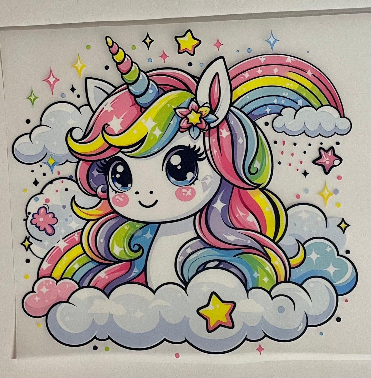 DTF-transfermerke enhjørning og regnbue