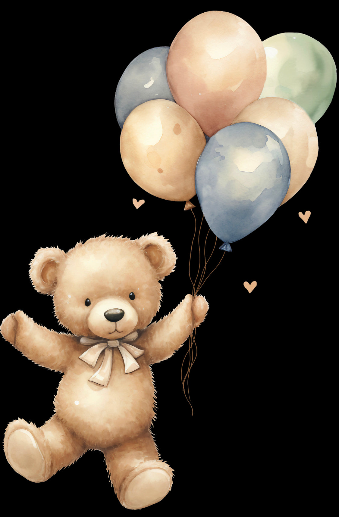 DTF-transfermerke bamse med ballonger