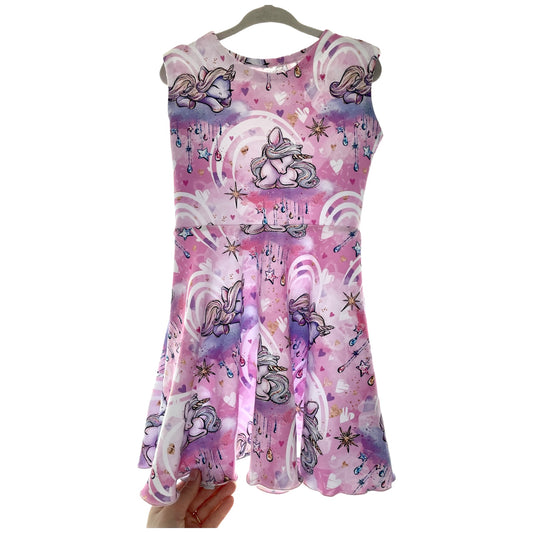 Enhjørningskjole str. 92-100 cm