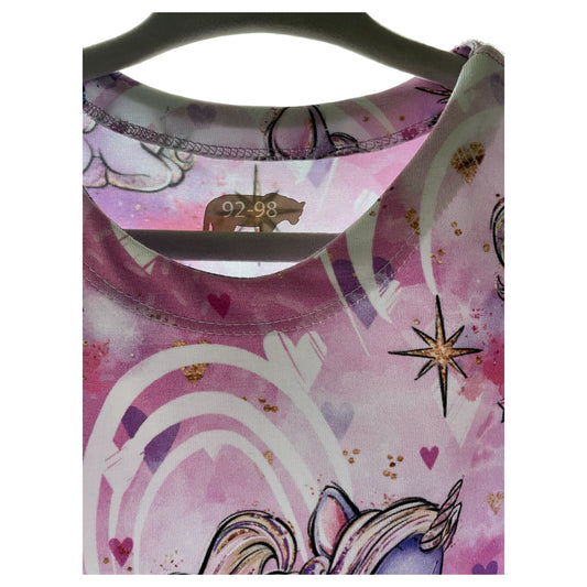 Langermede Enhjørningskjole str. 90-100 cm