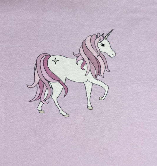 Panel enhjørning rosa bambusstoff