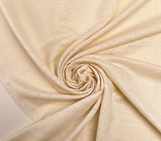 Beige strikket linstoff