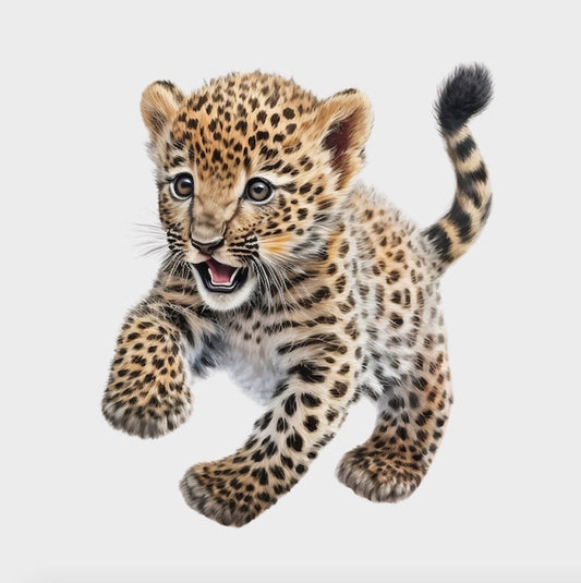 DTF-transfermerke leopard unge