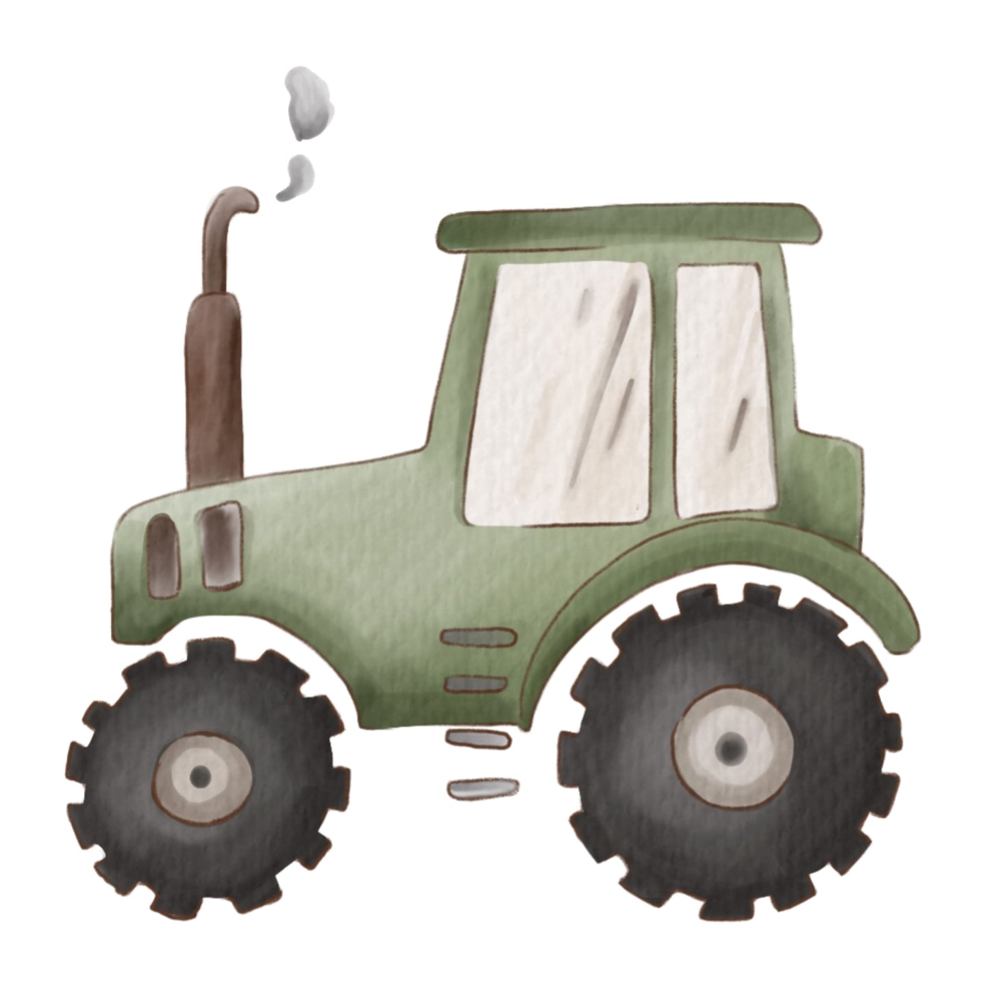 DTF-transfermerke med traktor grønn