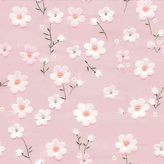 Hvite blomst 100% twill denim bomull