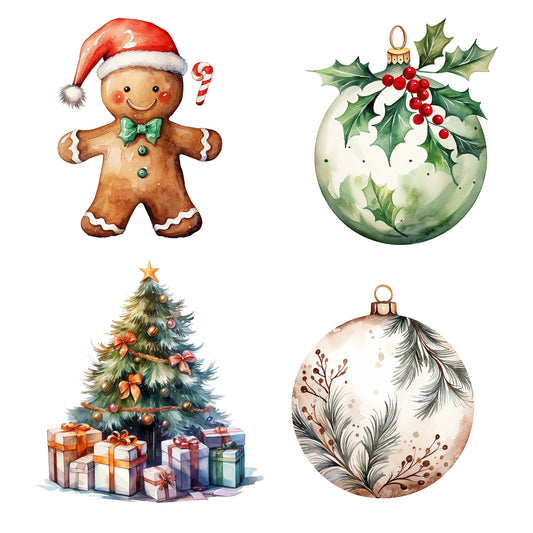 Dtf-merke kakemann, juletre og julekuler