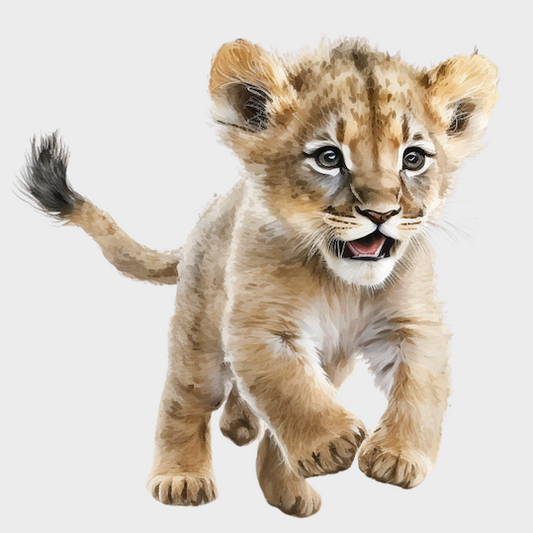 DTF-transfermerke løveunge løper små