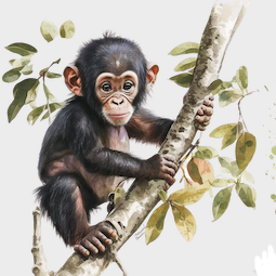 DTF-transfermerke baby sjimpanse
