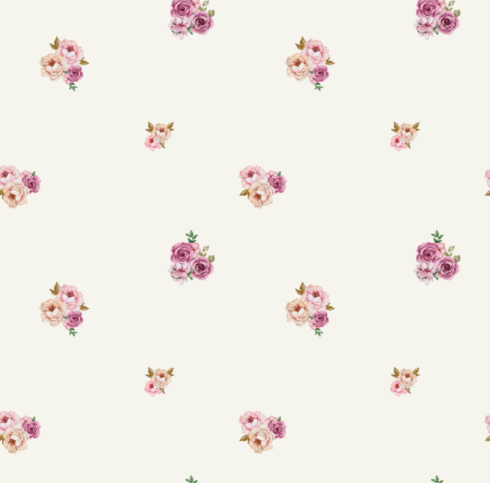 Små roser metervare – NaturTekstiler